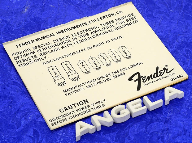 Fender Tube Chart #4 N.O.S. 6L6GC, 6L6GC, 12AT7, 7025, 12AT7, 7025, 7025