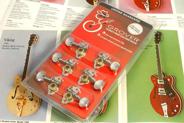 Grover Sta-Tite Chrome V98CM Guitar Tuners, 1 Set, 0060156100