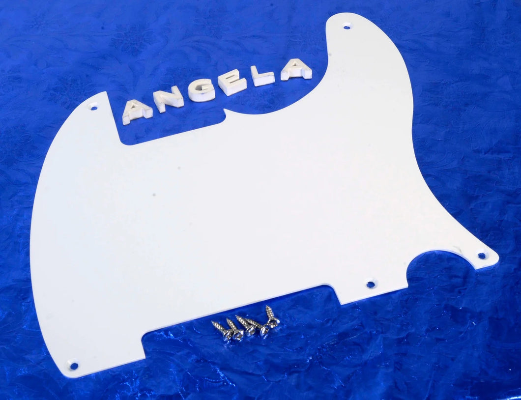 Generic 1950's Style White 1 Ply Vinyl Pickguard For Fender Esquire, #GPEW