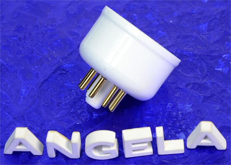 8 Pin Large White Ceramic & Gold Tube Socket Base For KT66, 5U4G, #882 ...