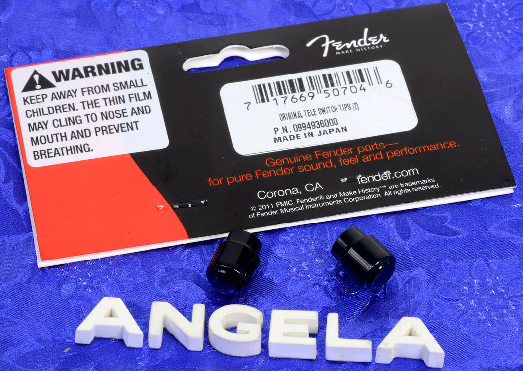 Fender Telecaster Black Barrel Switch Tips, Set of Two, 0994936000