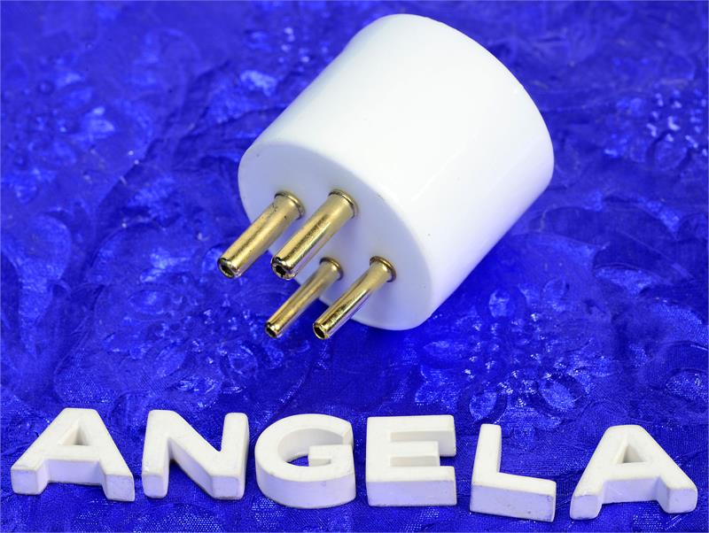 4 Pin White Ceramic & Gold Tube Socket Base For 300B, 2A3, 5Z3, 45 And ...