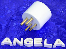 Load image into Gallery viewer, 4 Pin White Ceramic &amp; Gold Tube Socket Base For 300B, 2A3, 5Z3, 45 And Other Tubes, # 4101G
