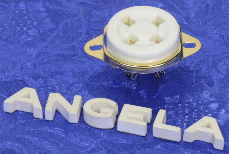4 Pin White Ceramic And Gold Top Chassis Mount Tube Socket For 300B, 2 ...