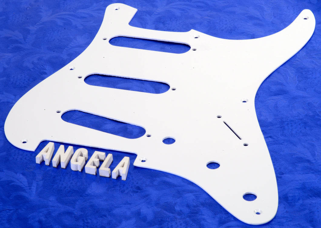 Generic '50's Style White 1 Ply Vinyl Pickguard For Stratocaster, #GSP