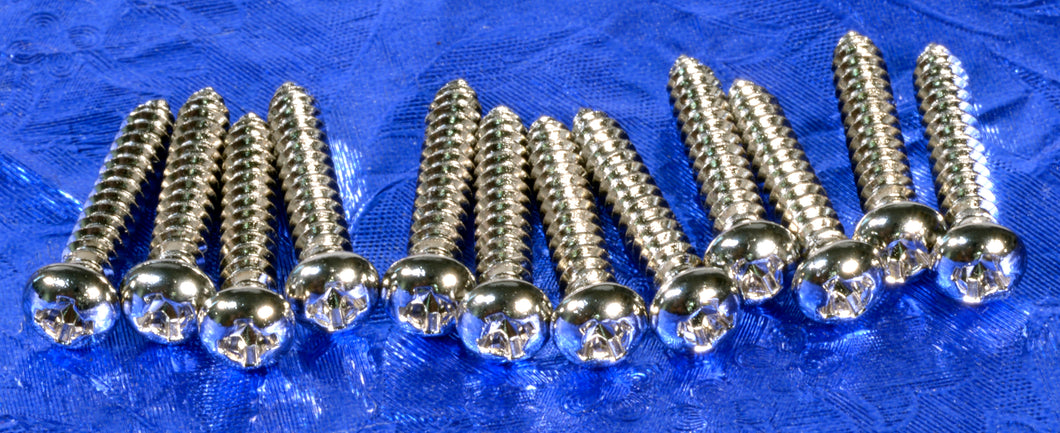 12 Generic Nickel Plated Steel Tailpiece Mounting Screws For Bigsby Etc. .795