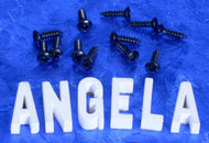 12 Black Plated Steel Pickguard And Control Plate Mounting Screws For Import Guitars, #BPG