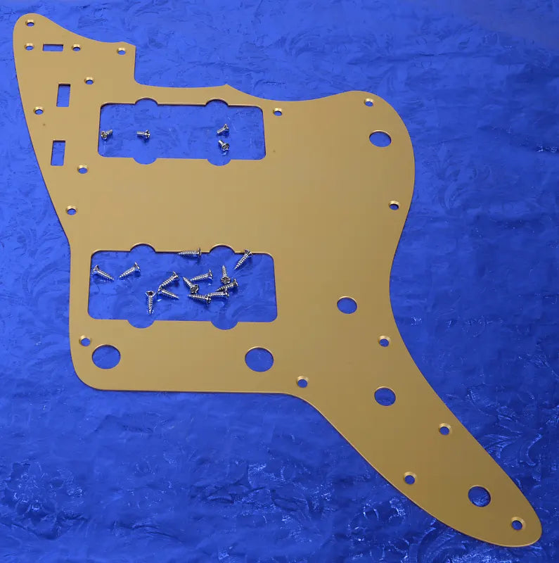 '50s Style Pale Gold Anodized Aluminum Pickguard For Jazzmaster + Screws, #JMPG