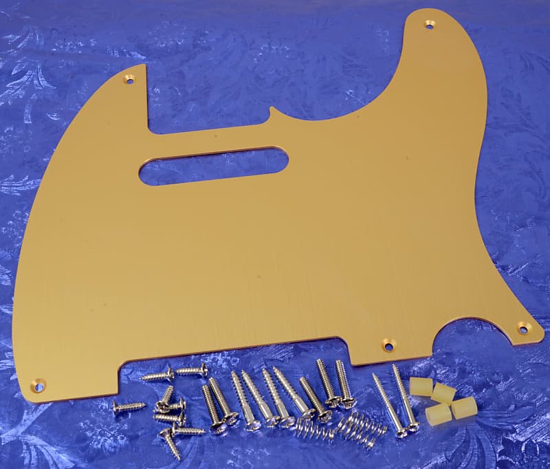 Pale Gold Anodized Aluminum Pickguard For '50's Style Tele + Hardware #GPGT