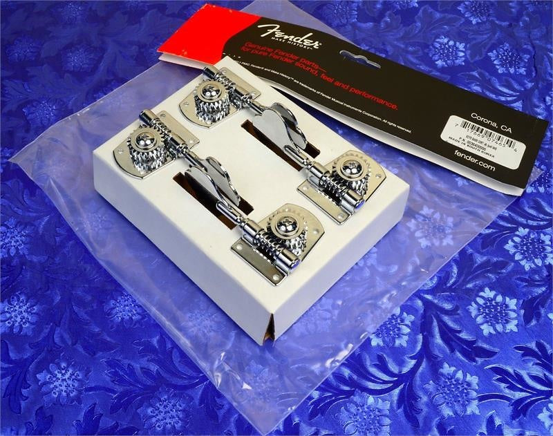 Fender Mexico Standard & Highway 1 Series Chrome Bass Tuning Machine, Set of 4, 0036400049