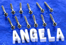 Load image into Gallery viewer, 12 Generic #6X1.090&quot; Vintage Strat Style Vibrato Bridge Mounting Screws Nickel, #GSBS

