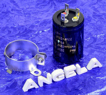 Load image into Gallery viewer, M&amp;A Capacitors 22uF+22uF 500VDC Electrolytic Capacitor + Clamp
