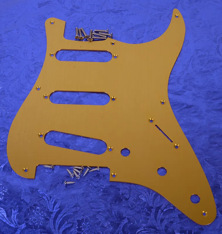 Gold Anodized Aluminum Pickguard For '57 Style Strats + Screws #GS57