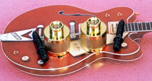 Load image into Gallery viewer, 2 Gold Strap Knobs Buttons With Hanger Bolts For Gretsch, #GGGSB
