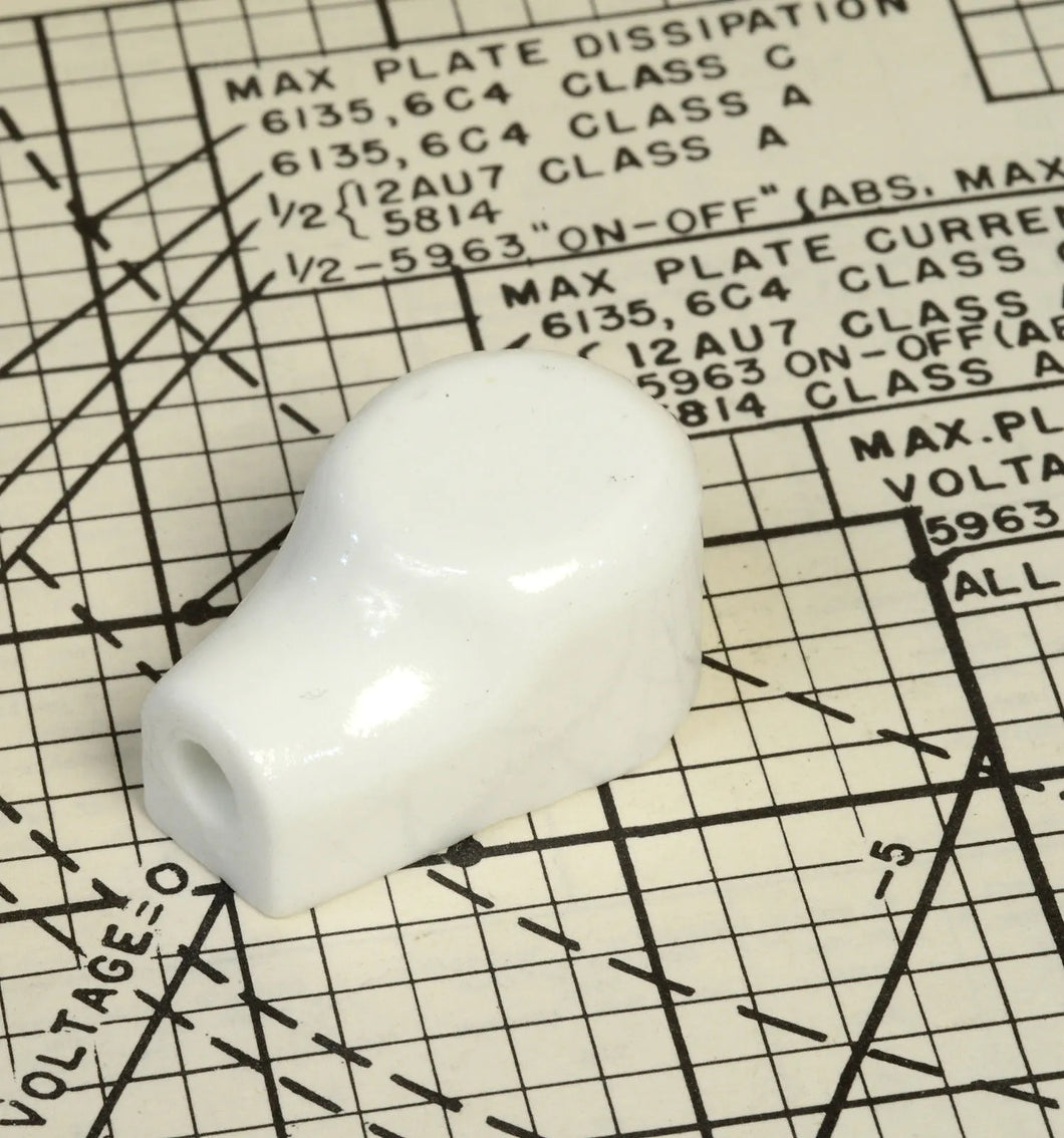 White Ceramic Top Cap With Nickel Contact For 811 And Other Tubes, #14004