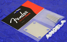 Load image into Gallery viewer, Fender Four Bolt Neck Plate, Plain Chrome with 4 Philips Head Screws, 0991447100
